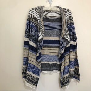 🔴Womens striped front Drape Cardigan/ sweater. Size XL.